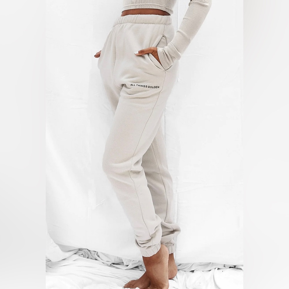All Things Golden - THE A.T.G TRACK PANTS - STONE